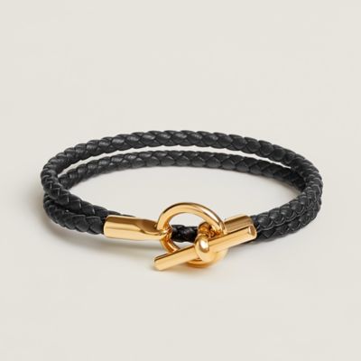 Hermes black online gold bracelet
